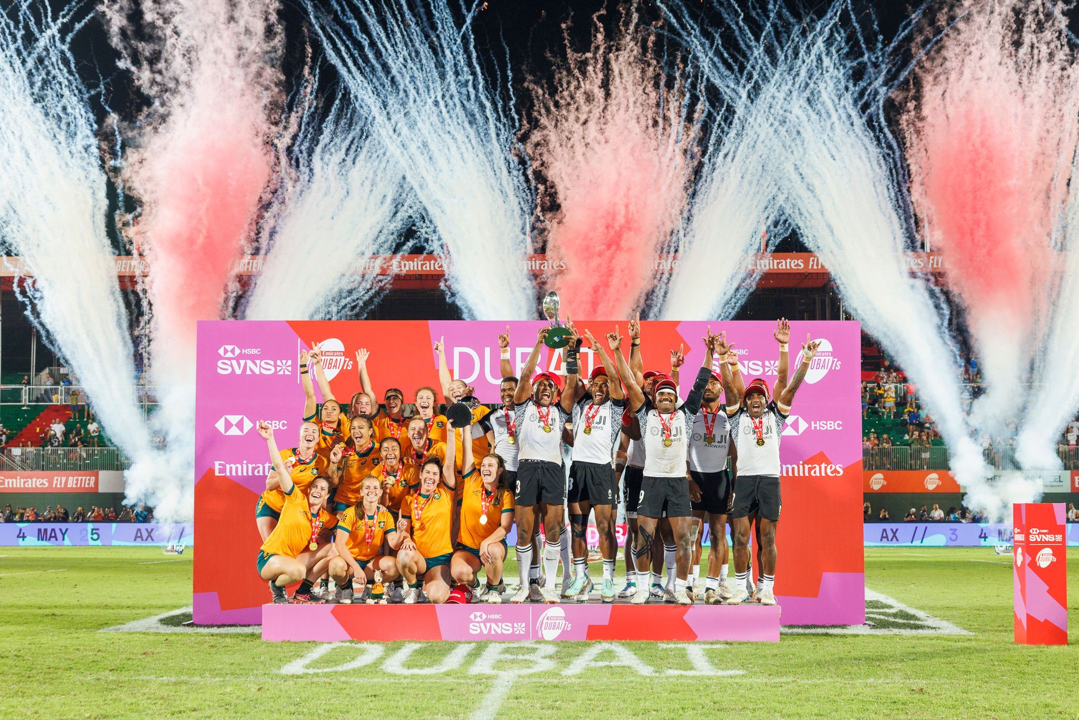 Fiji overcome valiant Spain as Australian women claim five straight Dubai title