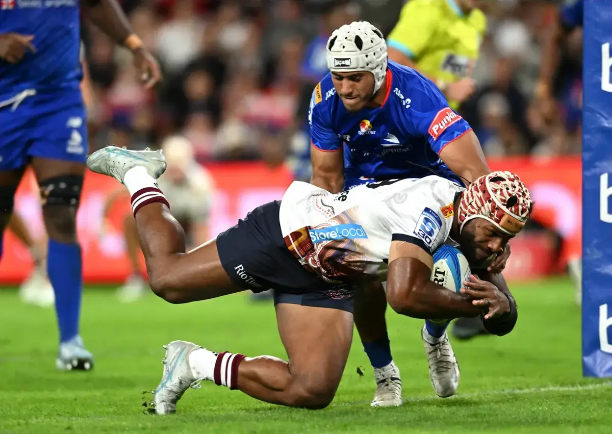 Mataele hat-trick in vain as Reds overpower Drua in Brisbane